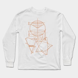 Vintage Math Diagrams - sepia Long Sleeve T-Shirt